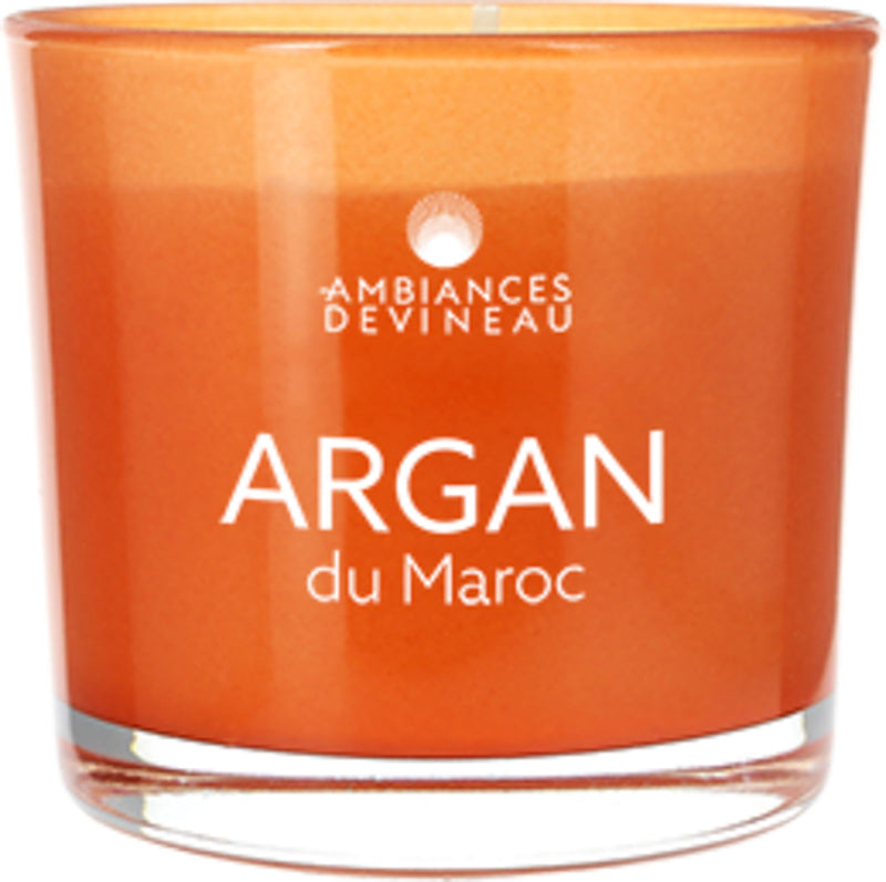 Bougie parfumée verre coloré 20h Argan du Maroc