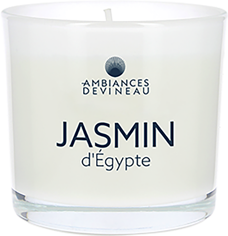 Bougie parfumée verre coloré 20h Jasmin d'Égypte