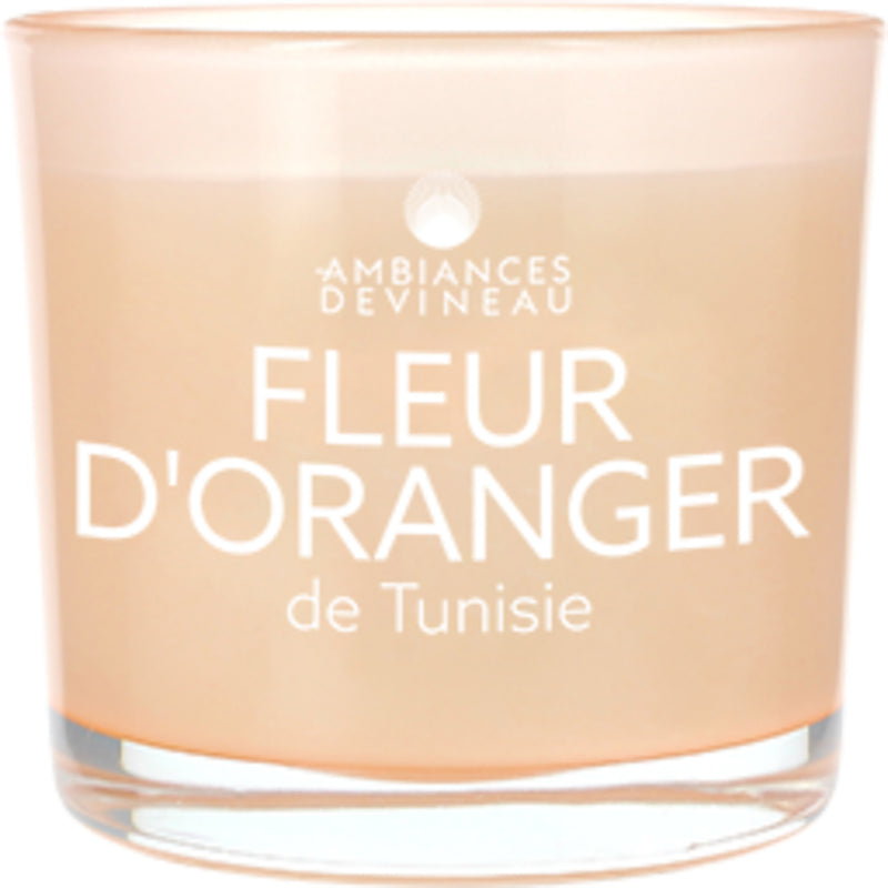 Bougie parfumée verre coloré 20h Fleur d'Oranger de Tunisie