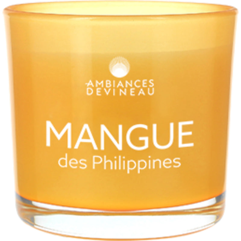 Bougie parfumée verre coloré 20h Mangue des Philippines
