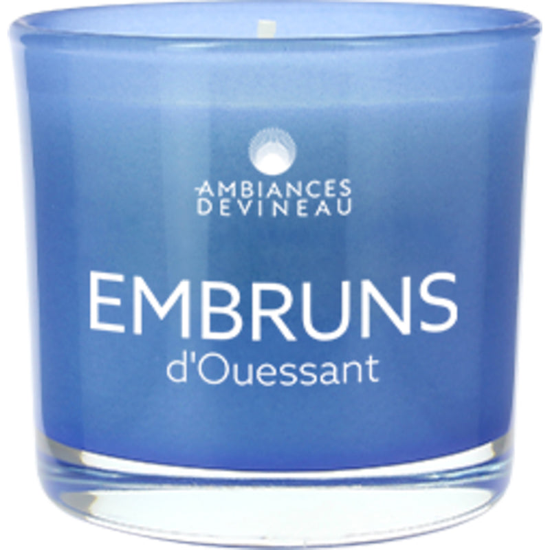 Bougie parfumée verre coloré 20h Embruns d'Ouessant