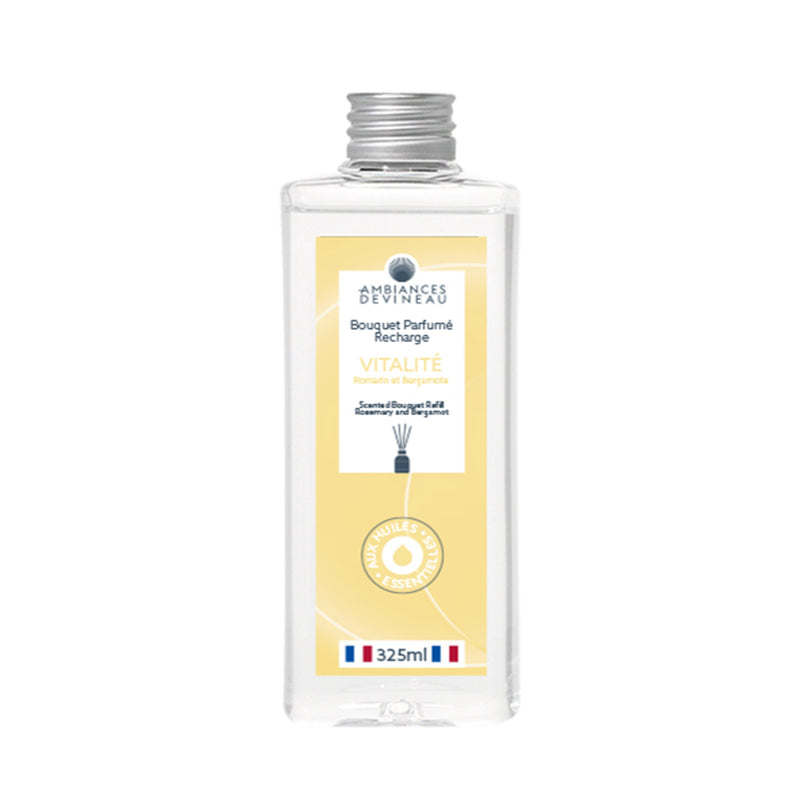 Recharge Bouquet parfumé 325ml Vitalité (Bergamote Romarin) - Ambiances Devineau