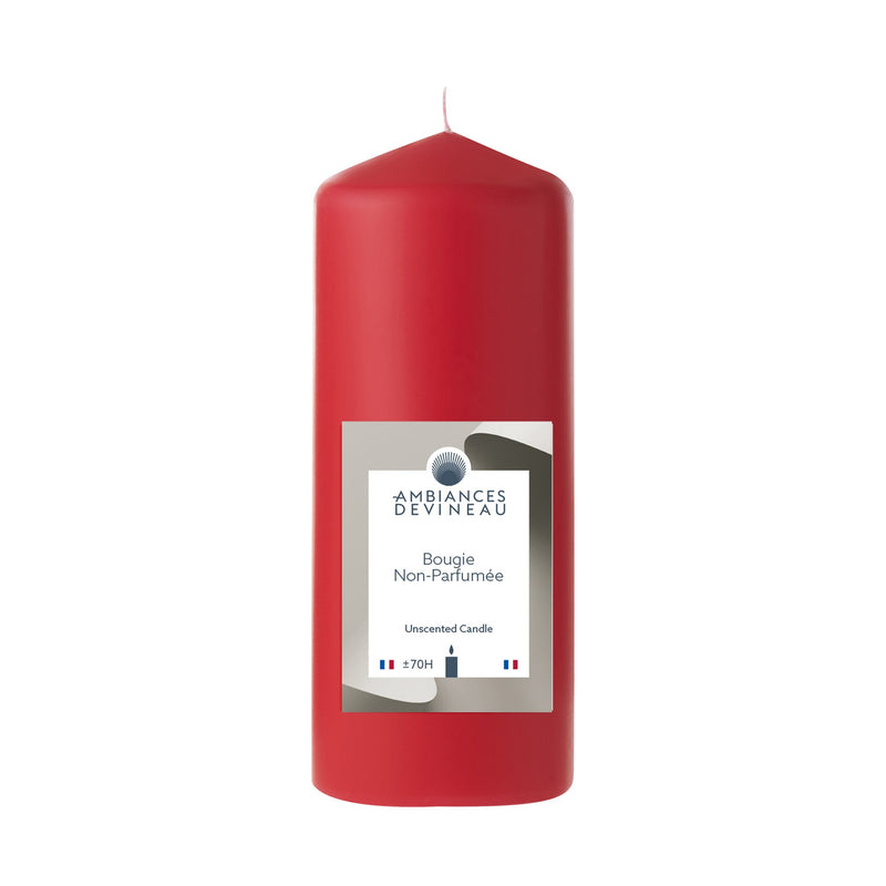 Bougie cylindrique 70h rouge