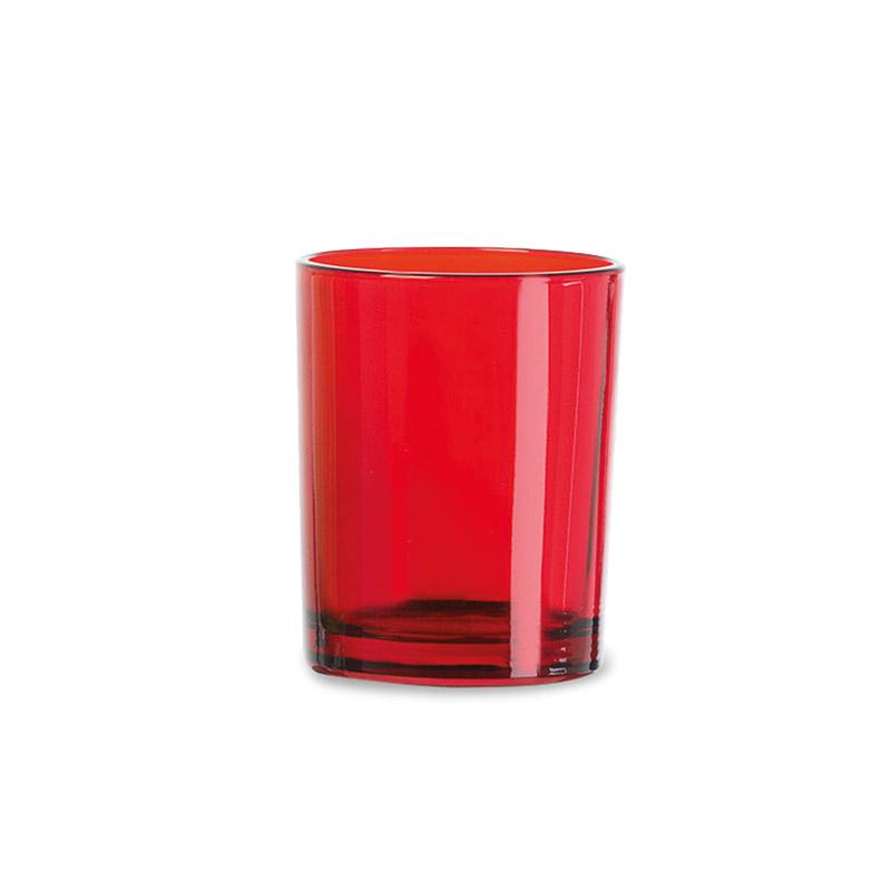 Photophore en verre rouge pour chauffe-plat
