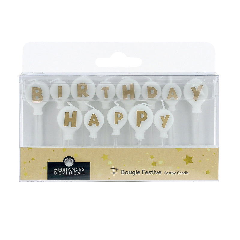 Bougies ballons or "happy birthday"